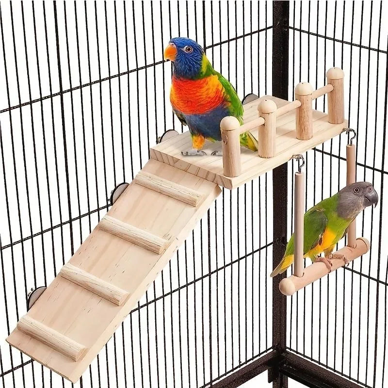 Pet Parrot Cage Toys Set