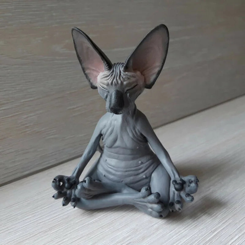 Whimsical Buddha Cat Garden Statue