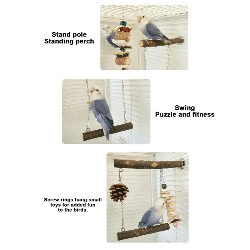 Wood Bird Perch Play Stand