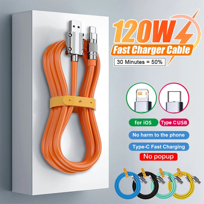 Super Fast 120W USB C Charger Cable