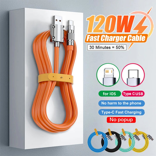 Super Fast 120W USB C Charger Cable