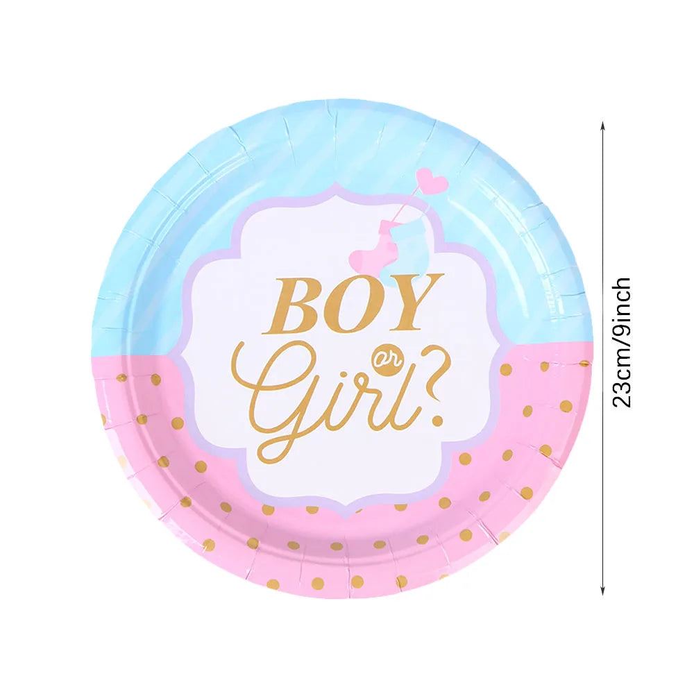 Gender Reveal Party Tableware Set