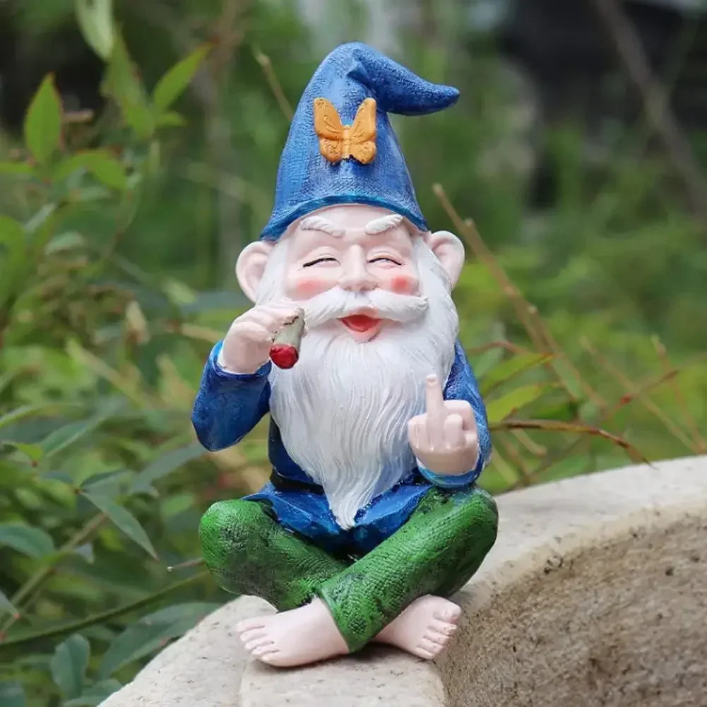 Middle Finger Garden Gnome Statue