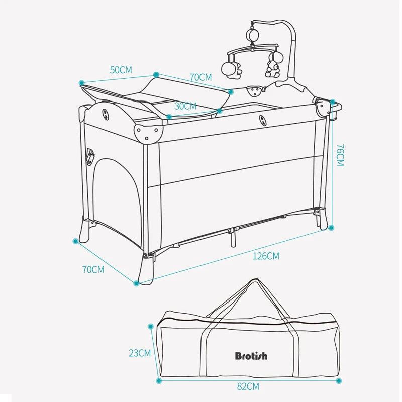 Portable Baby Crib with Diaper Table