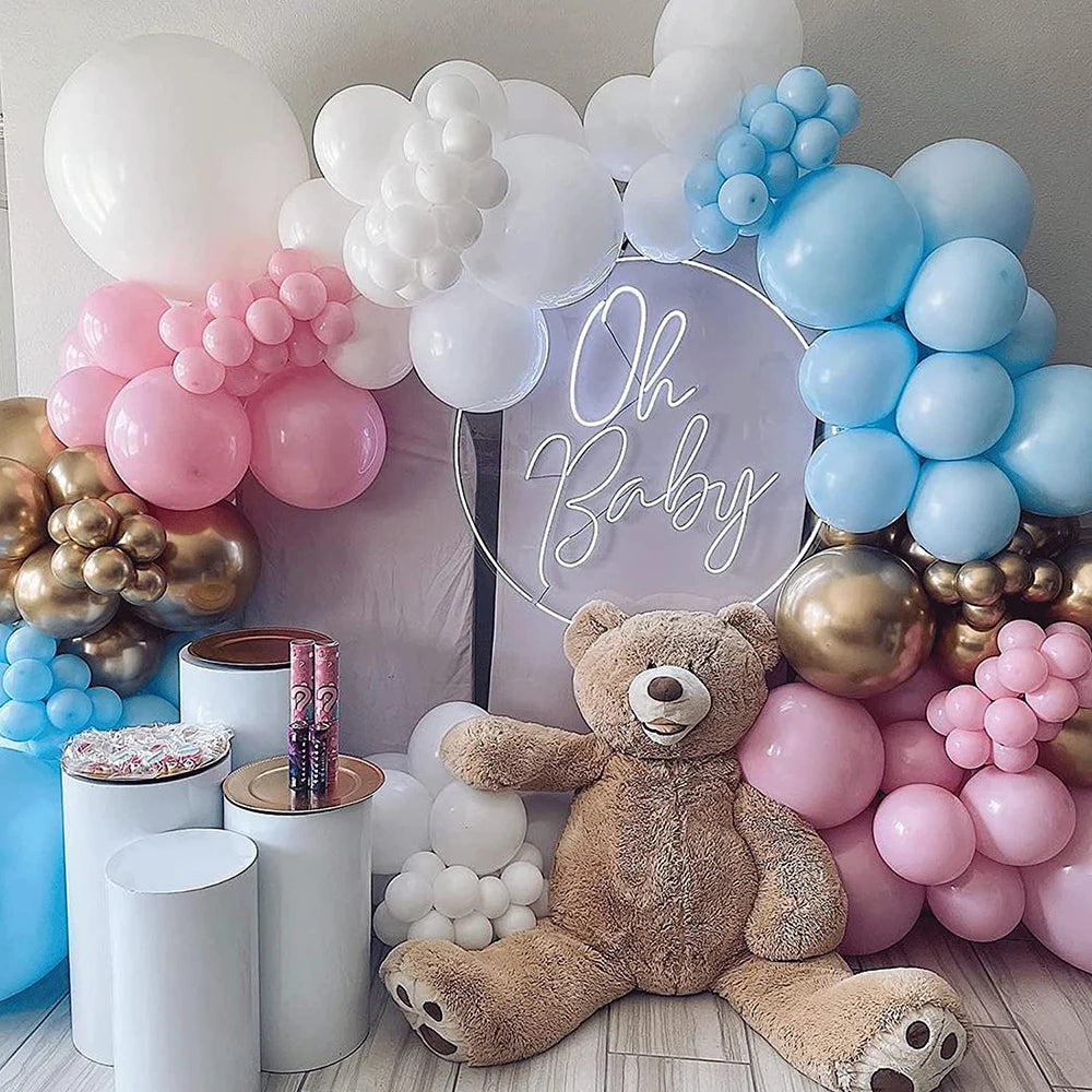 Pastel Pink Blue Balloons Garland Kit