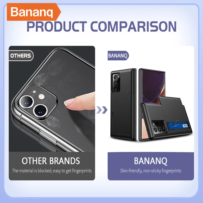 Bananq Slide Card Slot Phone Case for Samsung - Full Protection & Shockproof