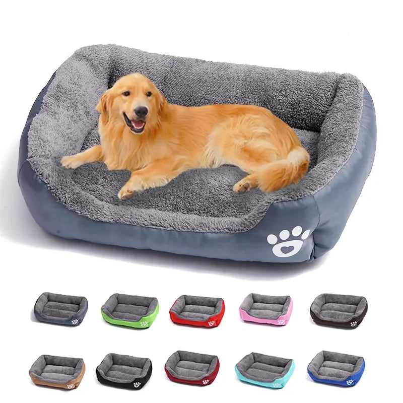 Large Pet Dog Bed Plush Kennel Waterproof Mat