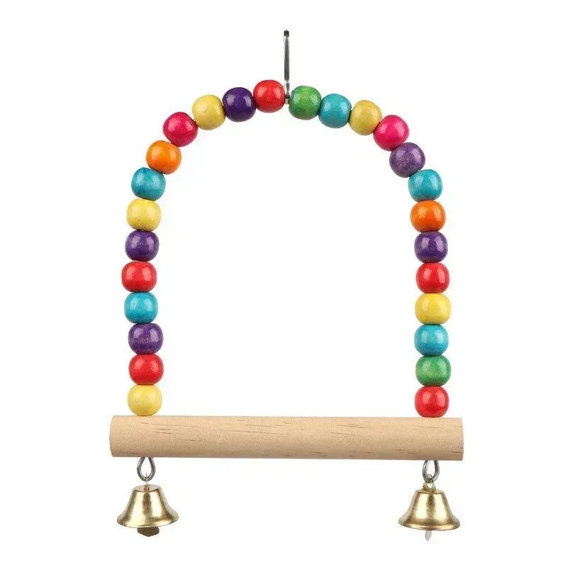 Wooden Bird Swing Stand - Pet Toy for Parrots