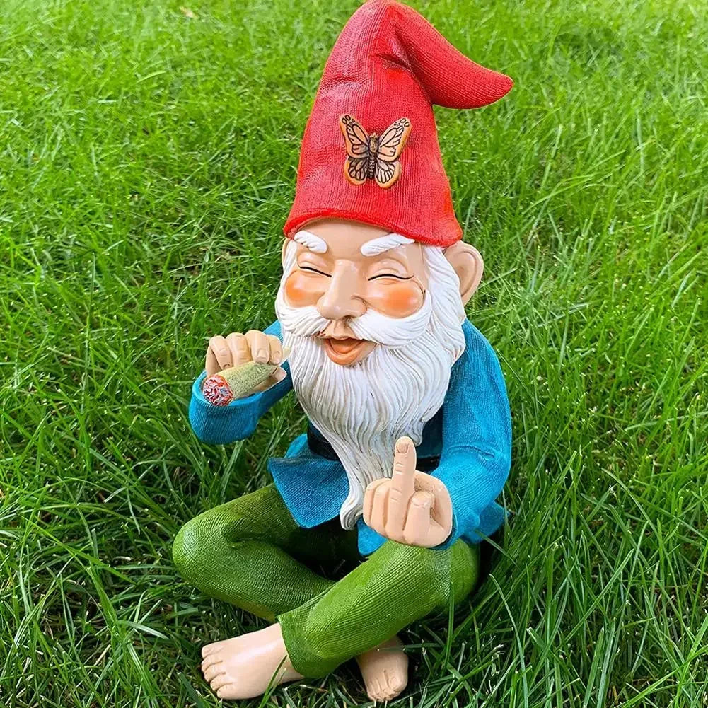 Middle Finger Garden Gnome Statue