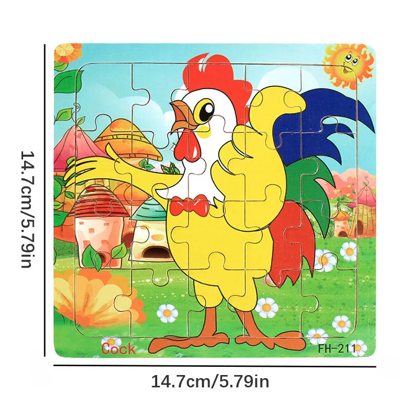 Educational Cartoon Animal Puzzle