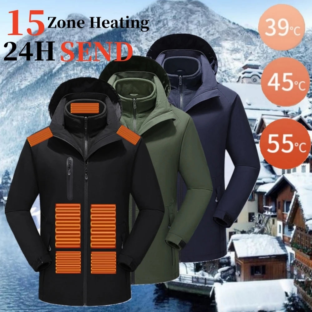 2024 Men's USB Heated Parka Jacket