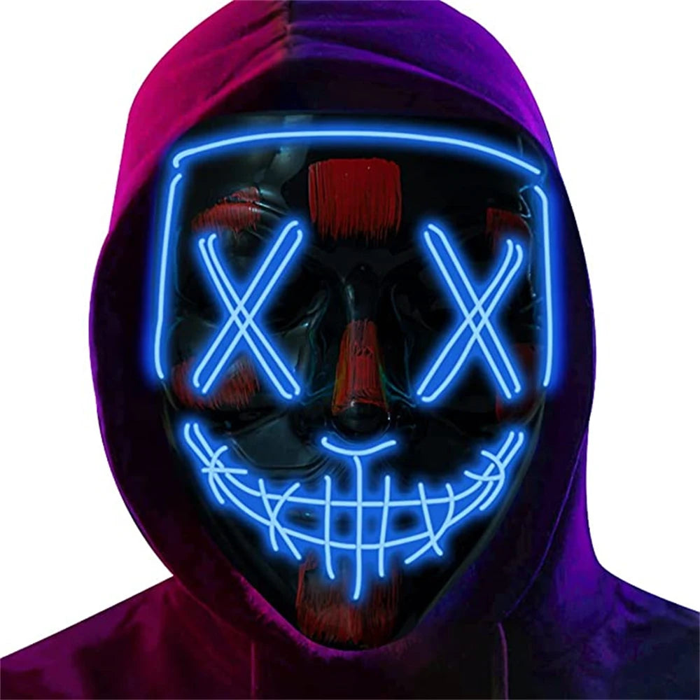 LED Neon Light Halloween Mask