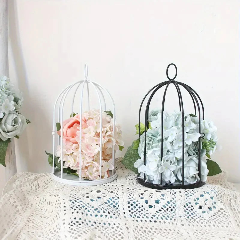 Elegant Metal Birdcage with Bird Hook Decoration