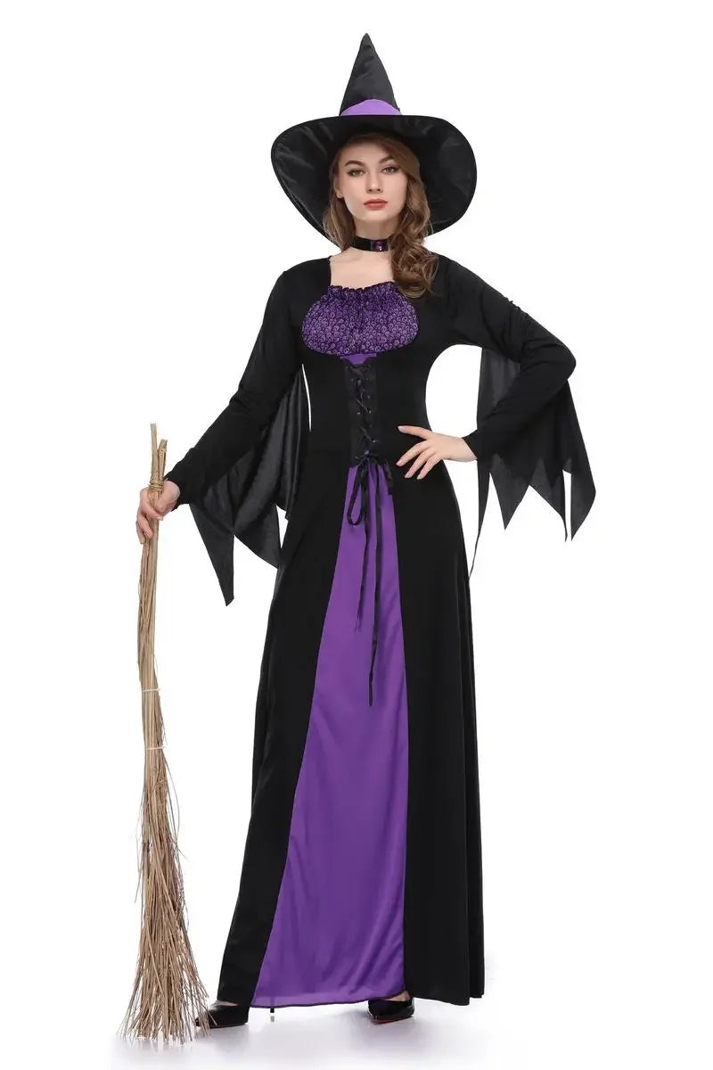 Scary Purple Witch Vampire Costume