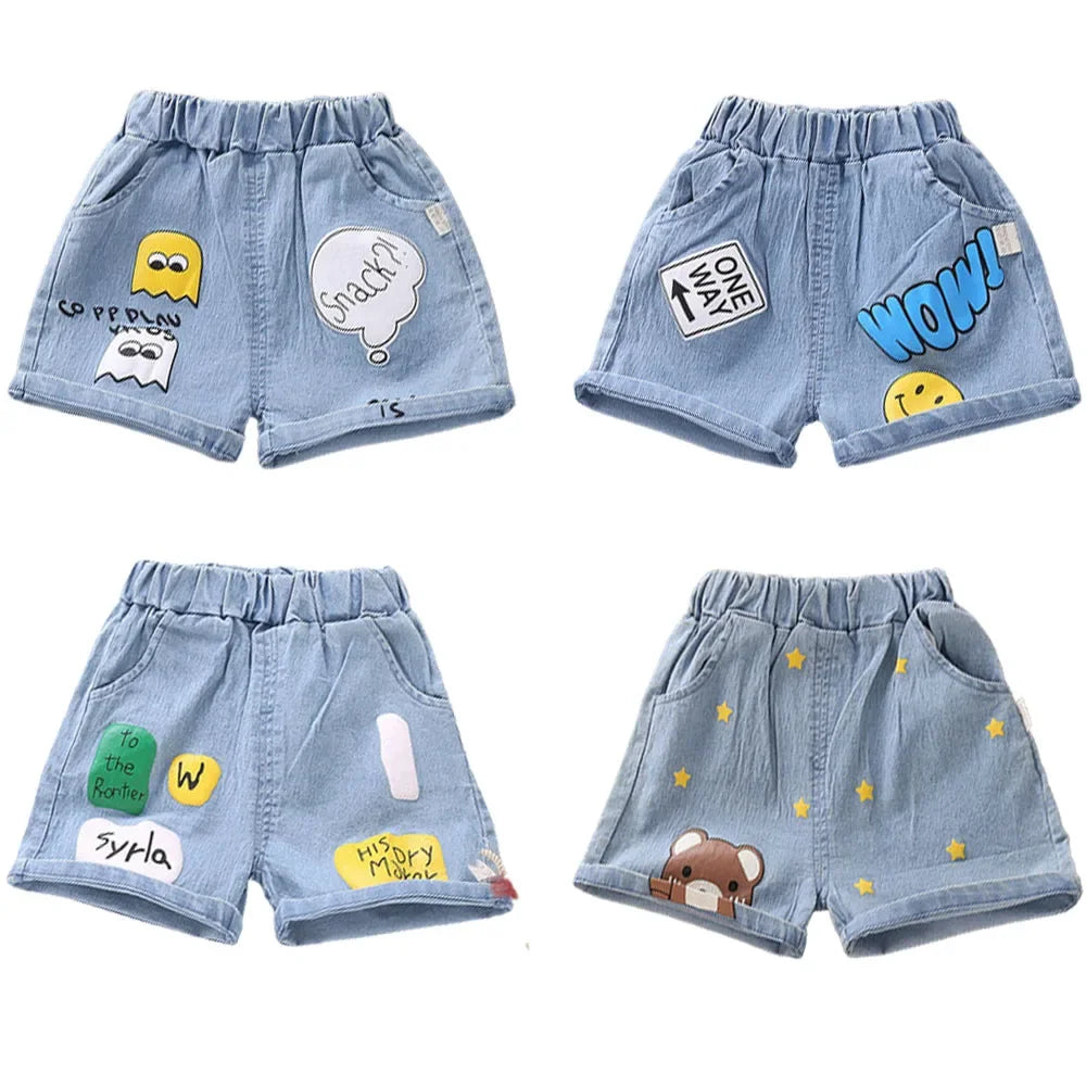 Cartoon Printed Girls Shorts 1-4 Yrs