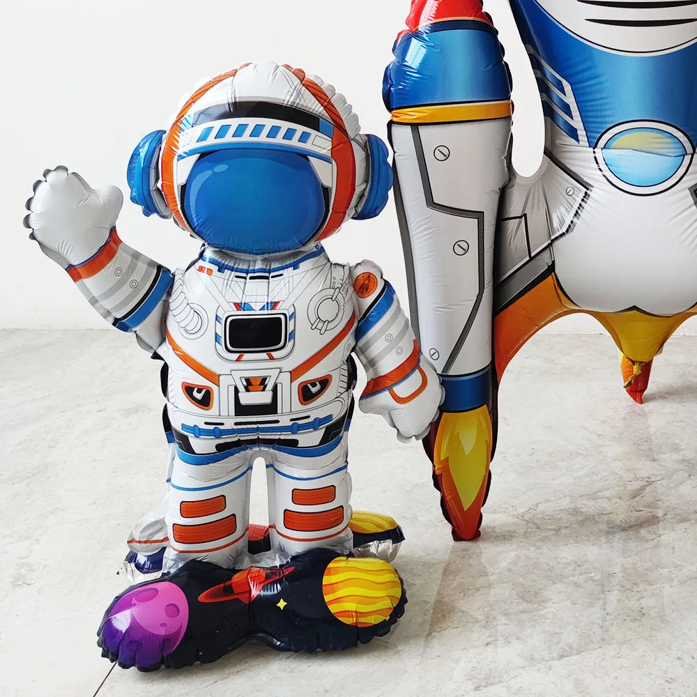 Rocket Astronaut Helium Balloons - Space Theme Party Decor