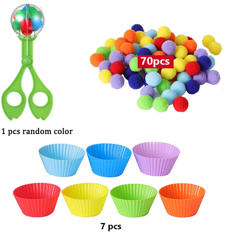 Colorful Plush Ball Sorting Toy