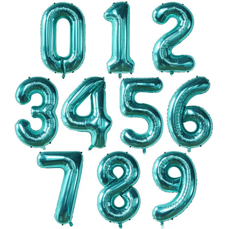 Tiffany Blue 40Inch Foil Number Balloons