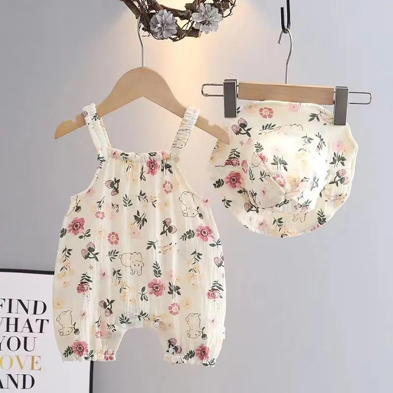 Cute Cherry Bear Romper Set