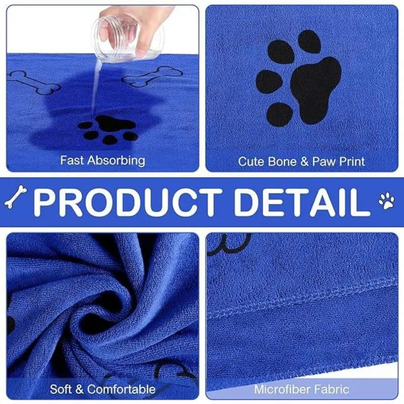 Quick Dry Pet Towel - Soft Absorbent Bath Robe