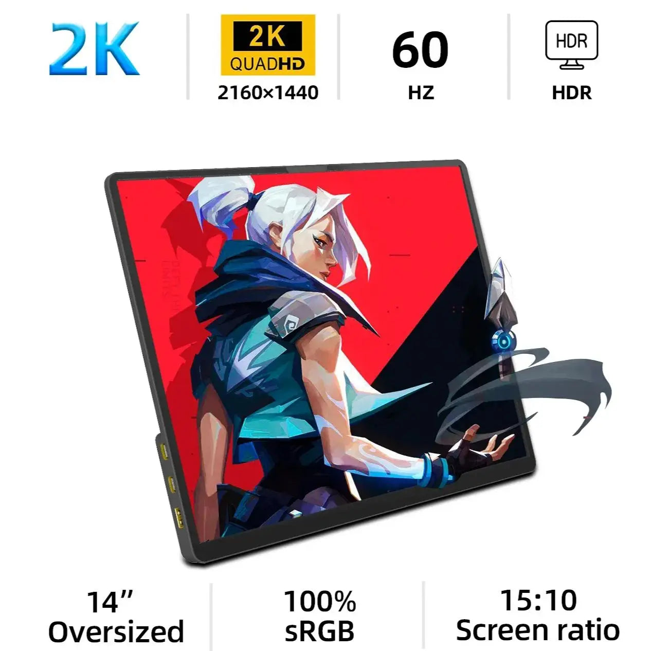 ZSUS 14-inch 2K Portable 60HZ Monitor