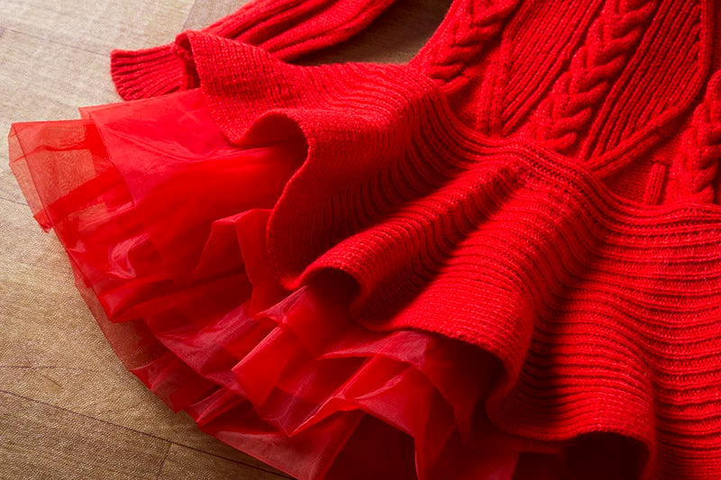 Red Christmas Party Dress for Girls