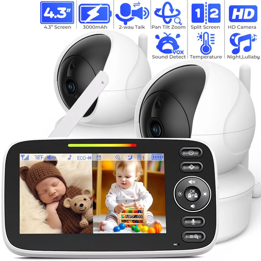 Advanced 4.3\" Dual Camera Baby Monitor