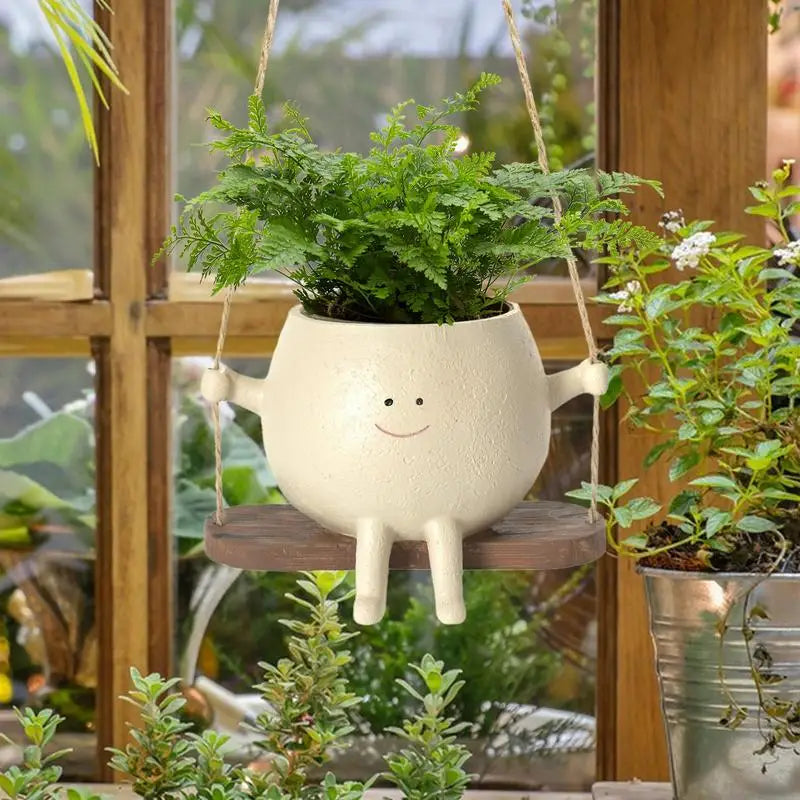 Swing Face Planter Pot - Unique Cartoon Design