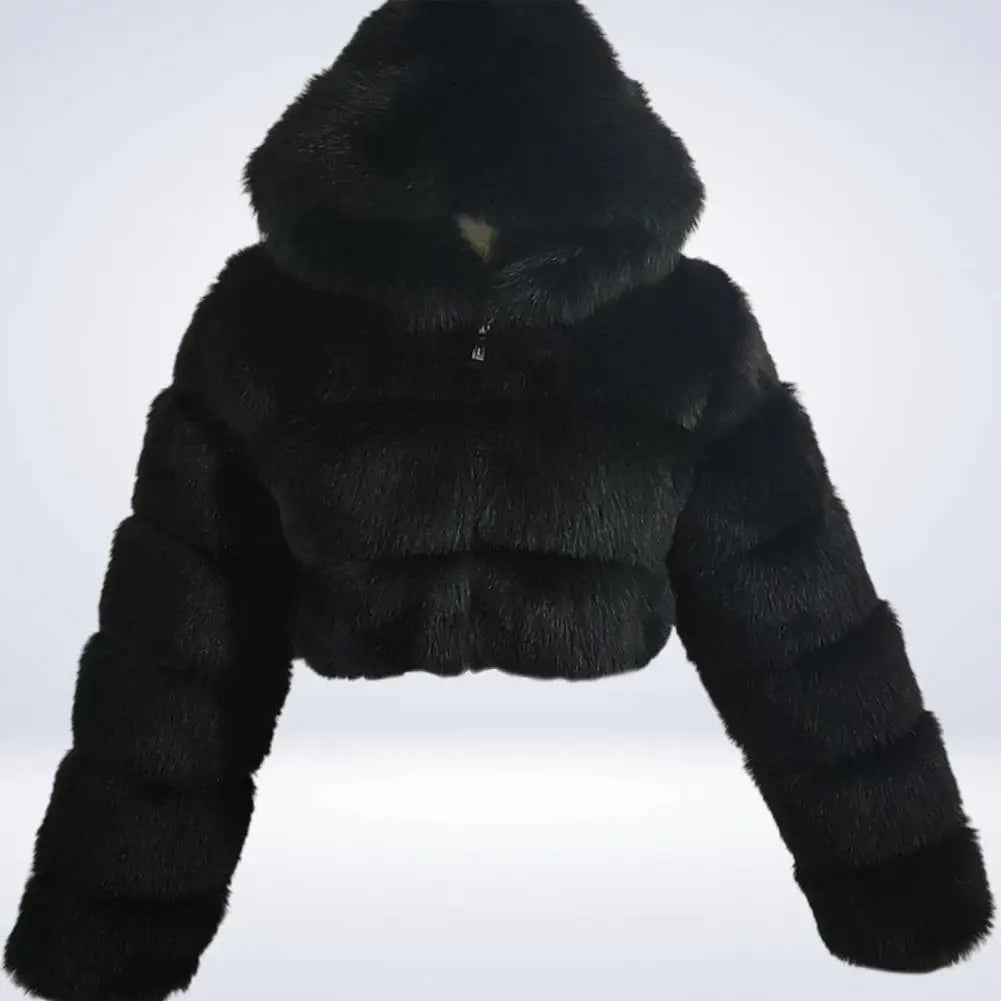 High Quality Faux Fox Fur Winter Coat - Women's Plush Hooded Jacket