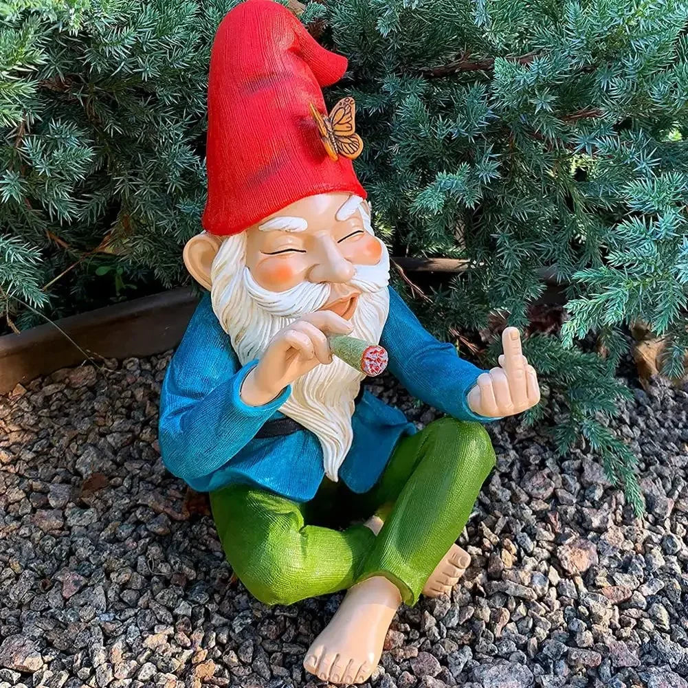 Middle Finger Garden Gnome Statue