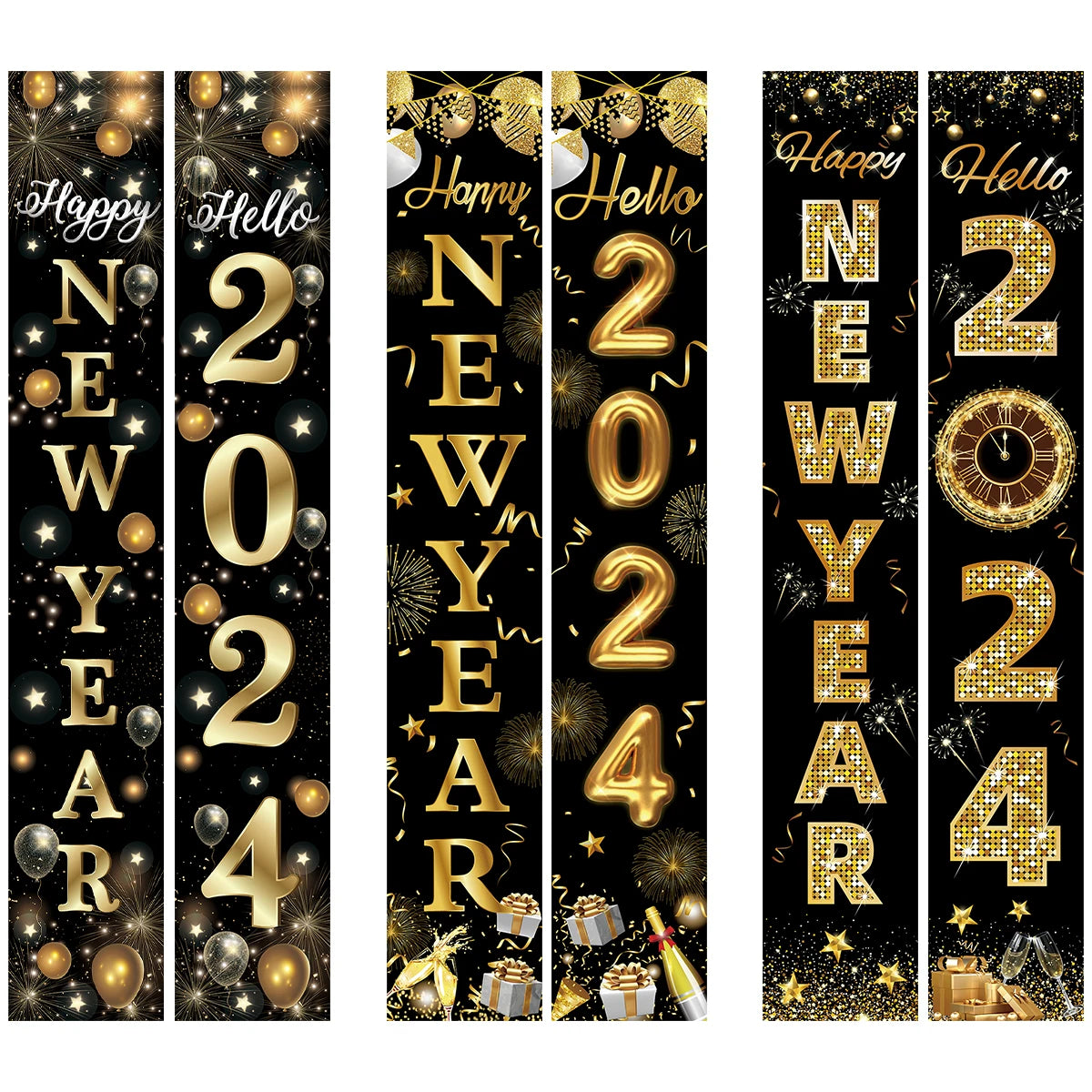 New Year Black Gold Decoration Bundle