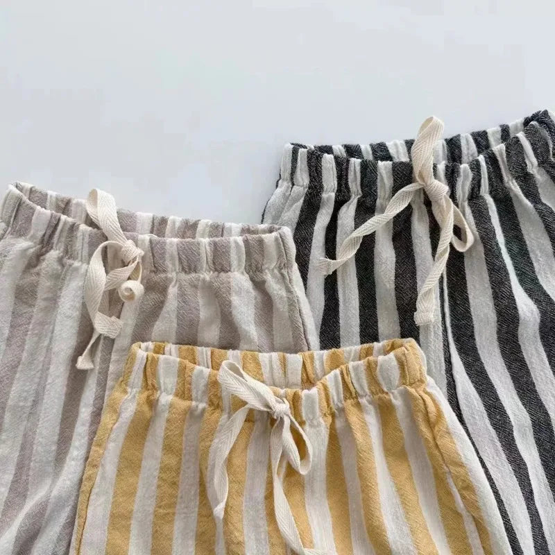 Vintage Linen Cotton Kids Stripe Pants