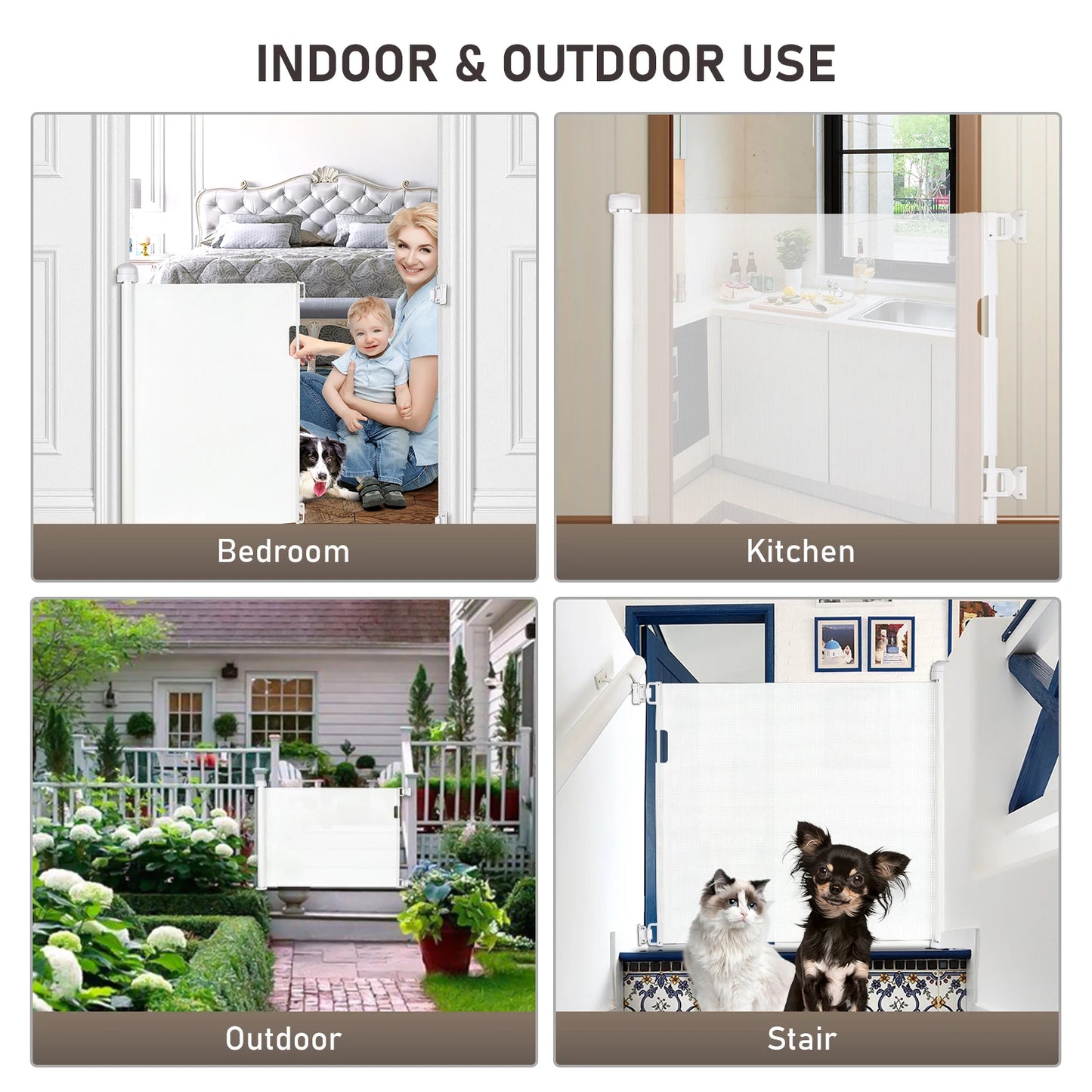 Retractable Baby Gate for Indoor/Outdoor Safety