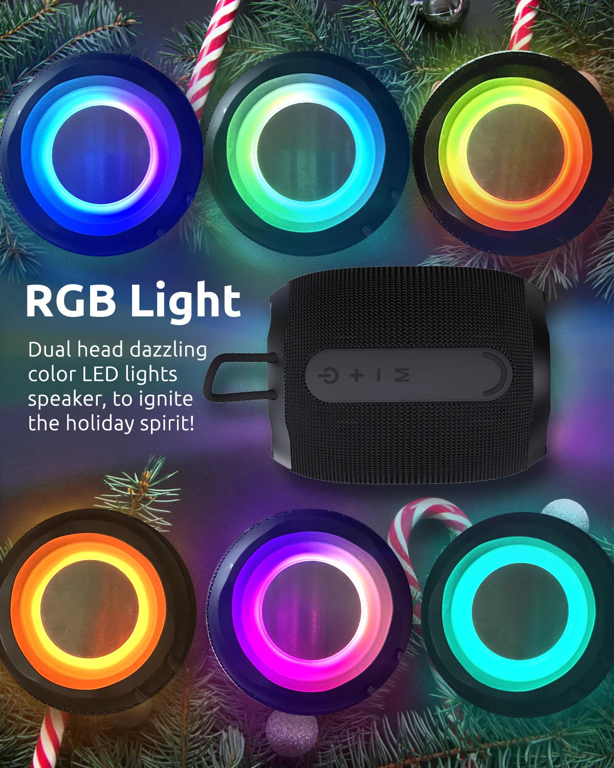 Powerful Bluetooth Speaker with LED Lights