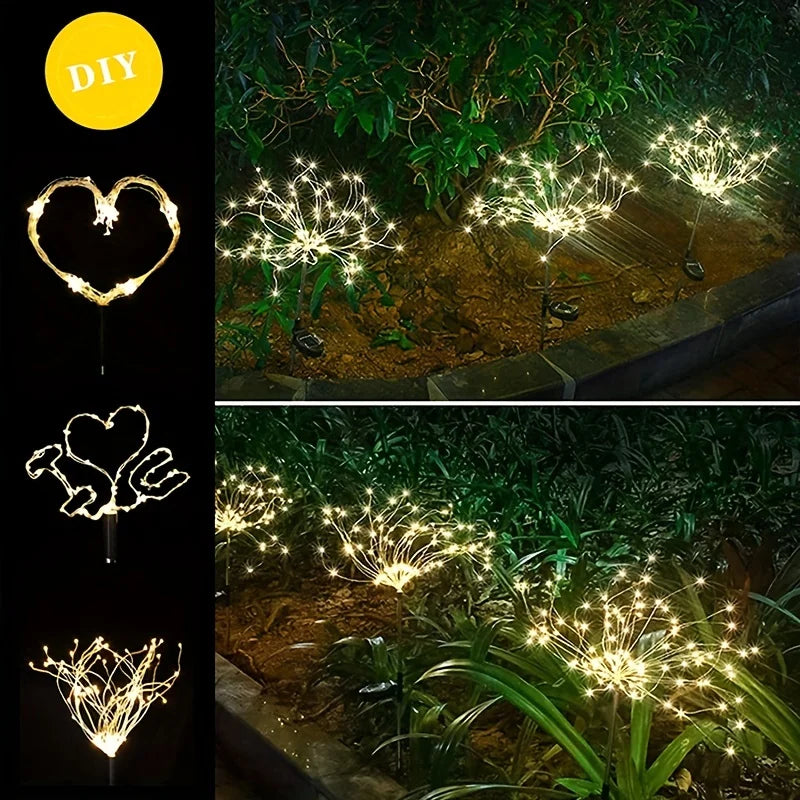 Solar Fireworks Lamp Outdoor Fairy Lights