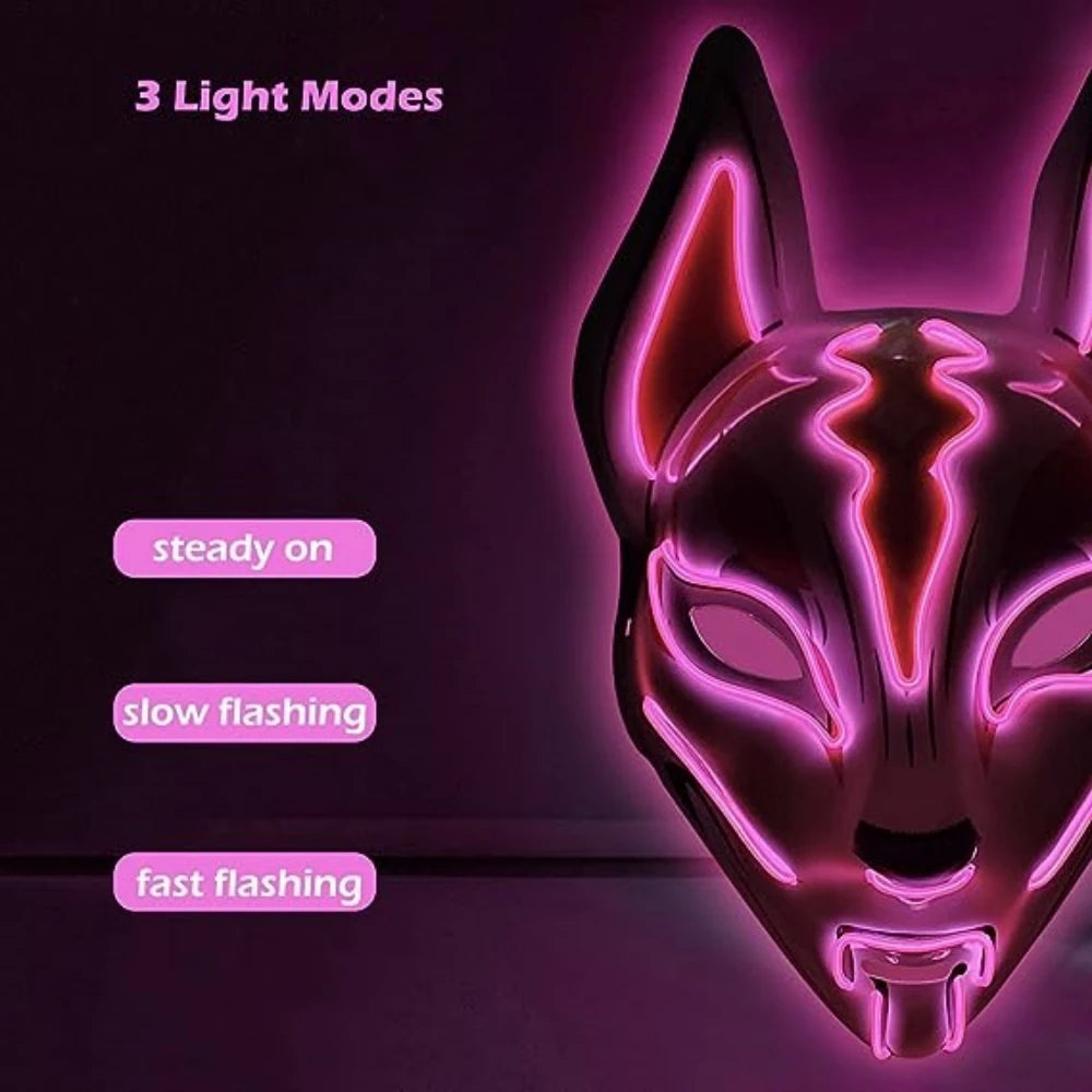 LED Light Up Fox Halloween Mask