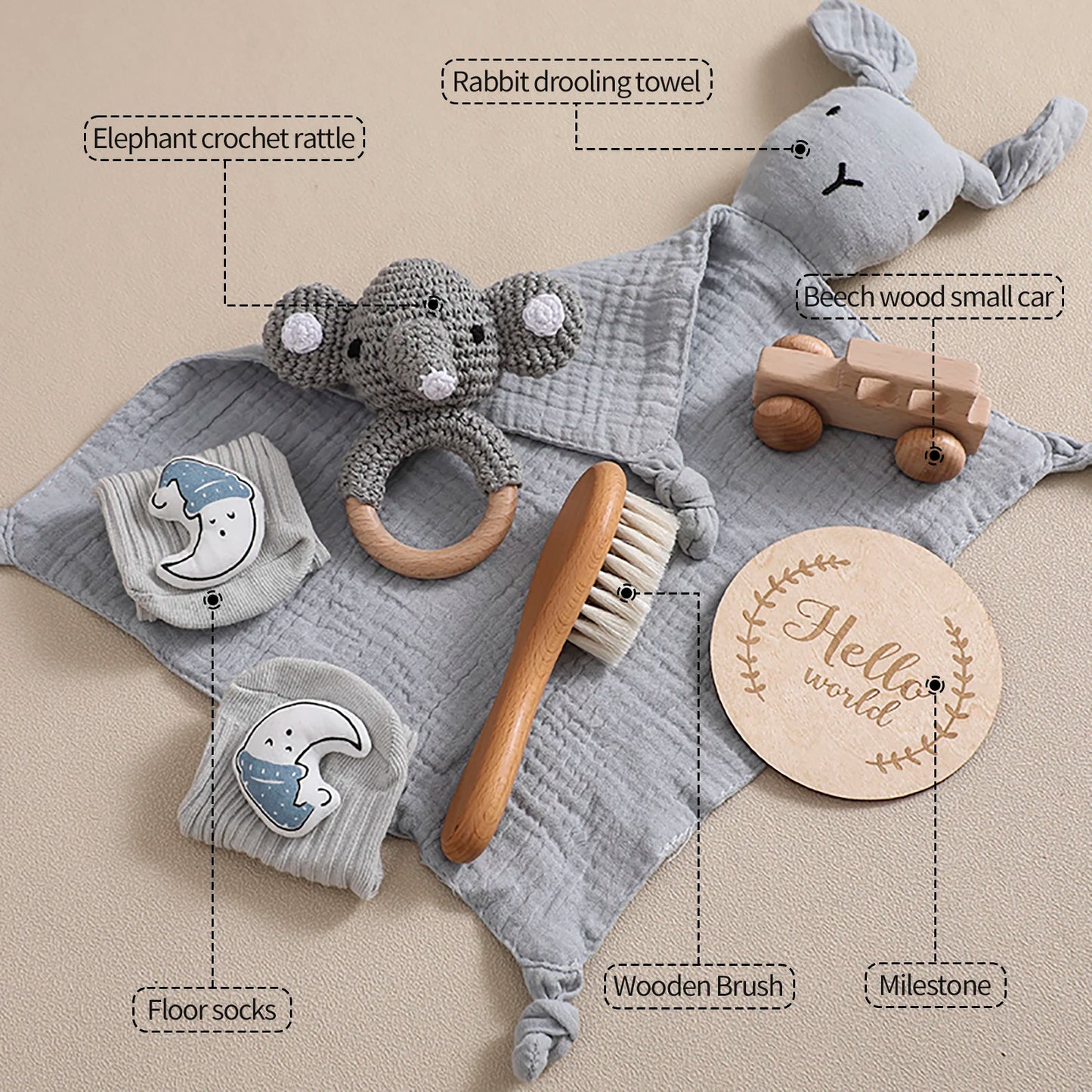 7pc Newborn Bath Toy Set