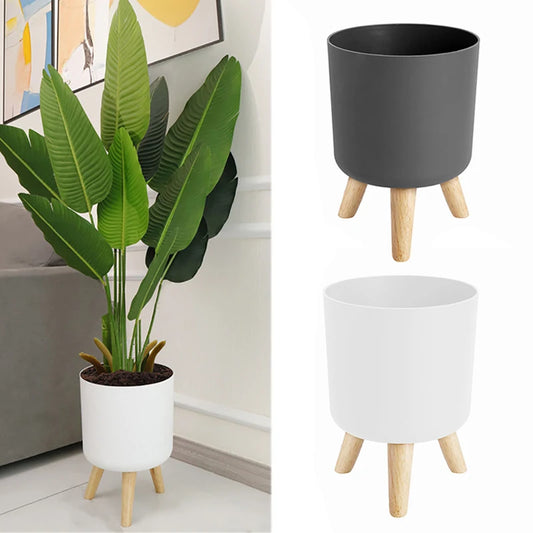 White Floor Standing Plant Flower Pot