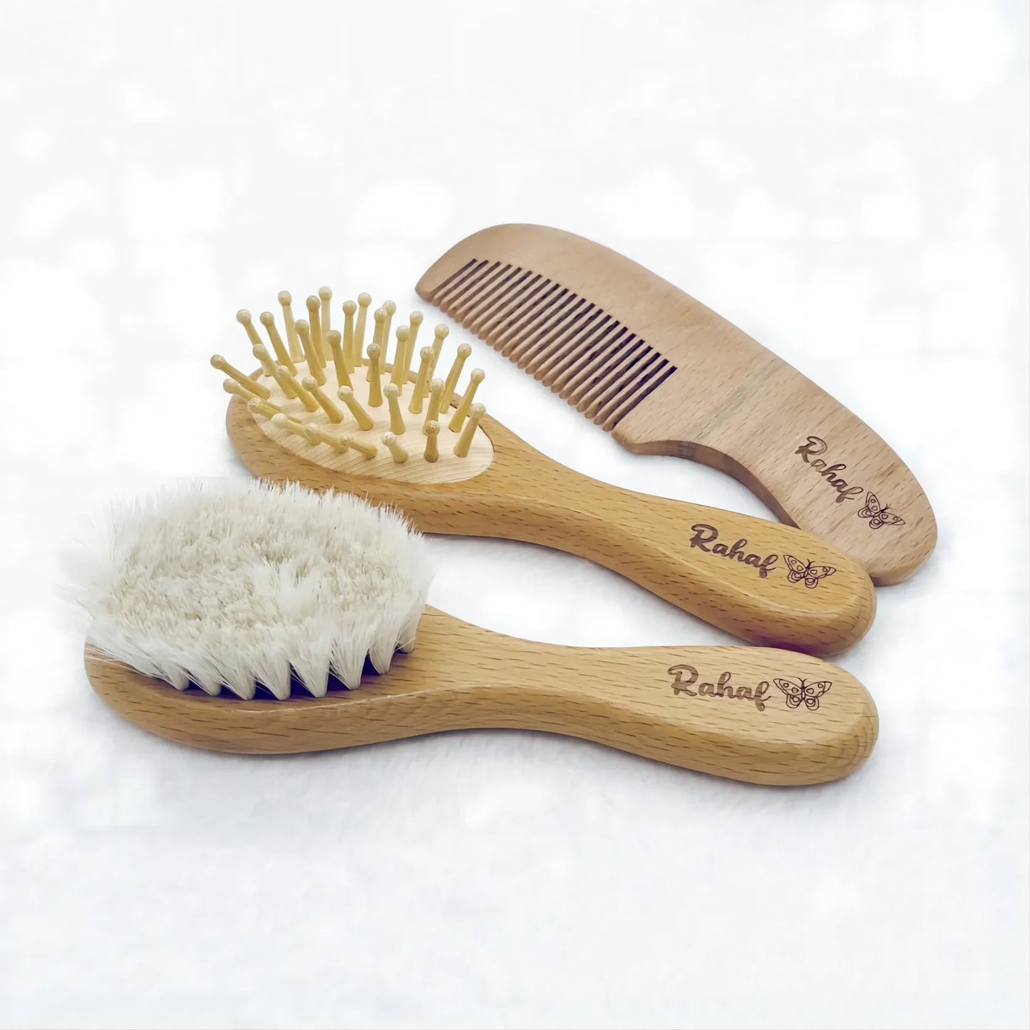 Personalized Wooden Baby Brush - Custom Name