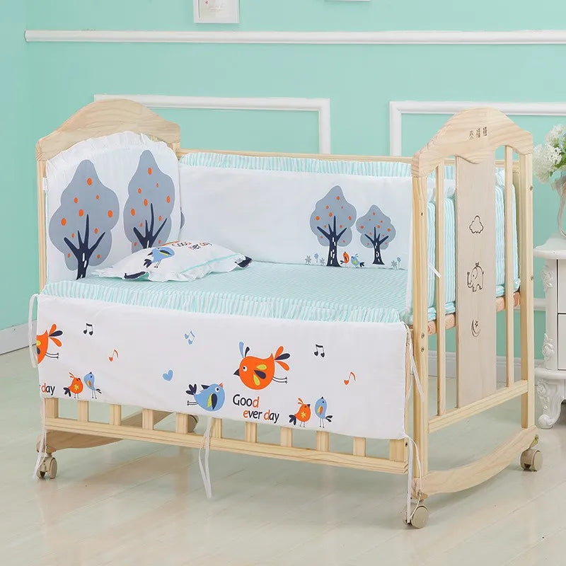 Soft Cotton Baby Crib Bumper Set