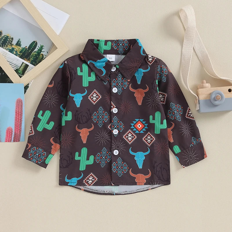 Kids Western Style Print Shirts