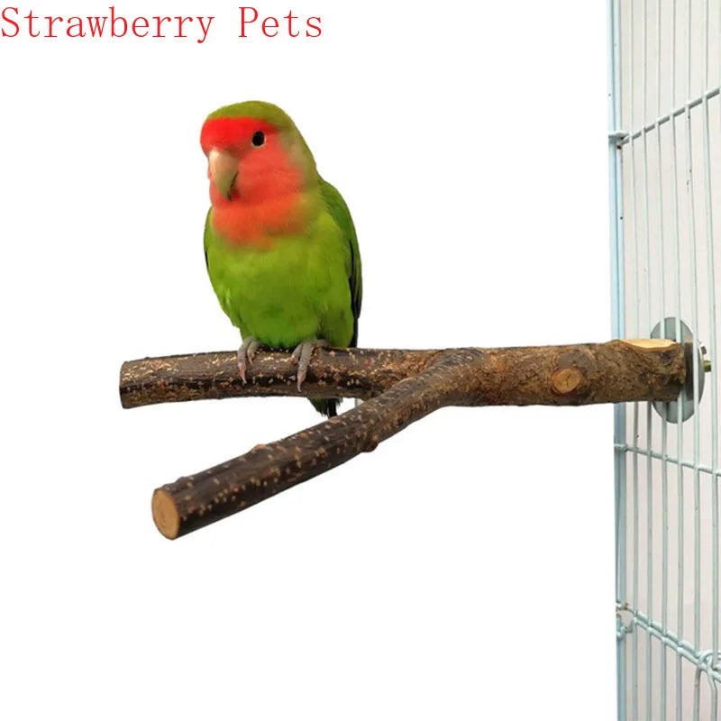 Natural Wood Pet Parrot Branch Stand Rack