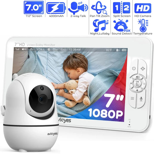 HD 1080P Baby Monitor with 7\" Screen