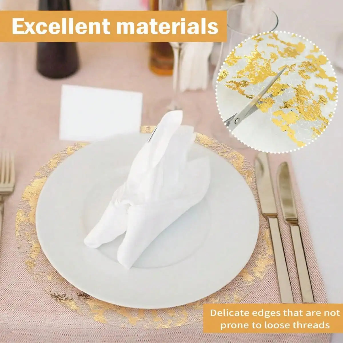 Disposable Gold Placemats Set