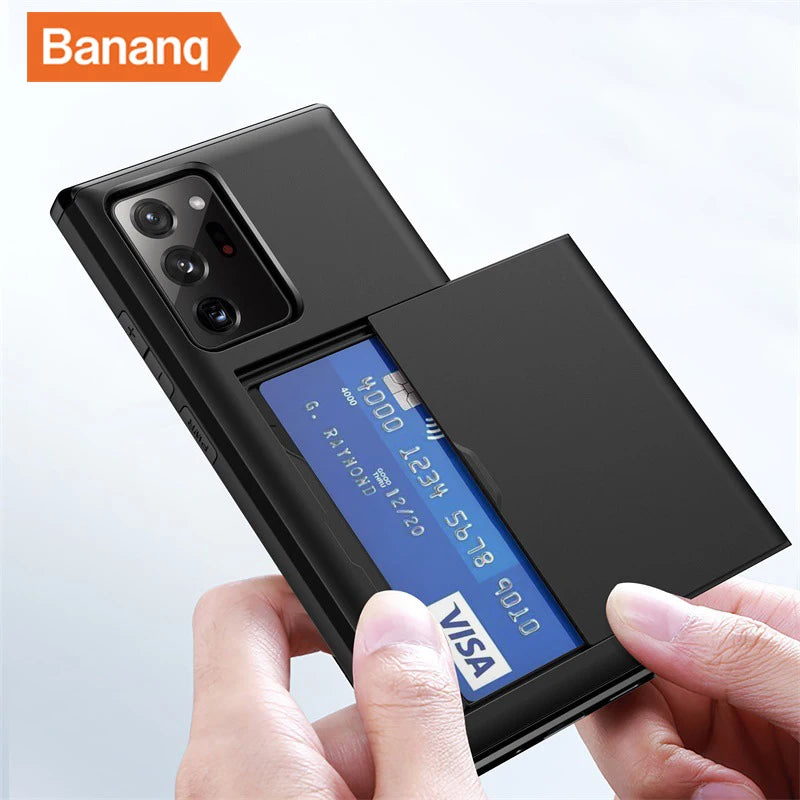 Bananq Slide Card Slot Phone Case for Samsung - Full Protection & Shockproof