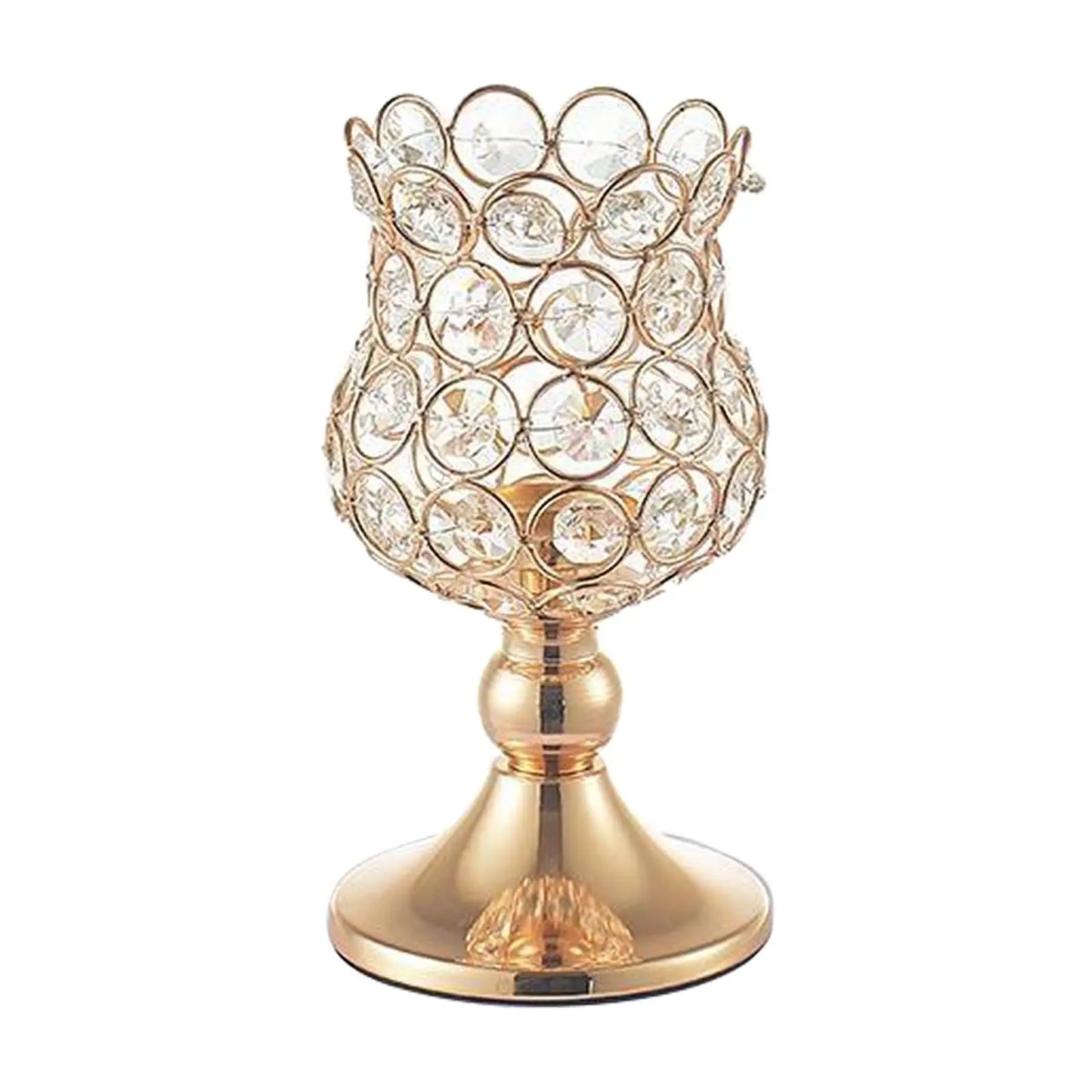 Golden Crystal Candle Holders