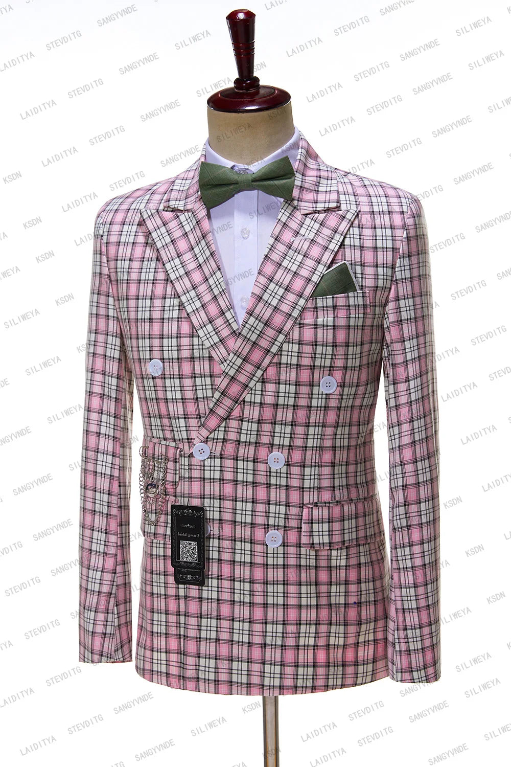 Custom Pink Men's Slim Fit Wedding Blazer Set