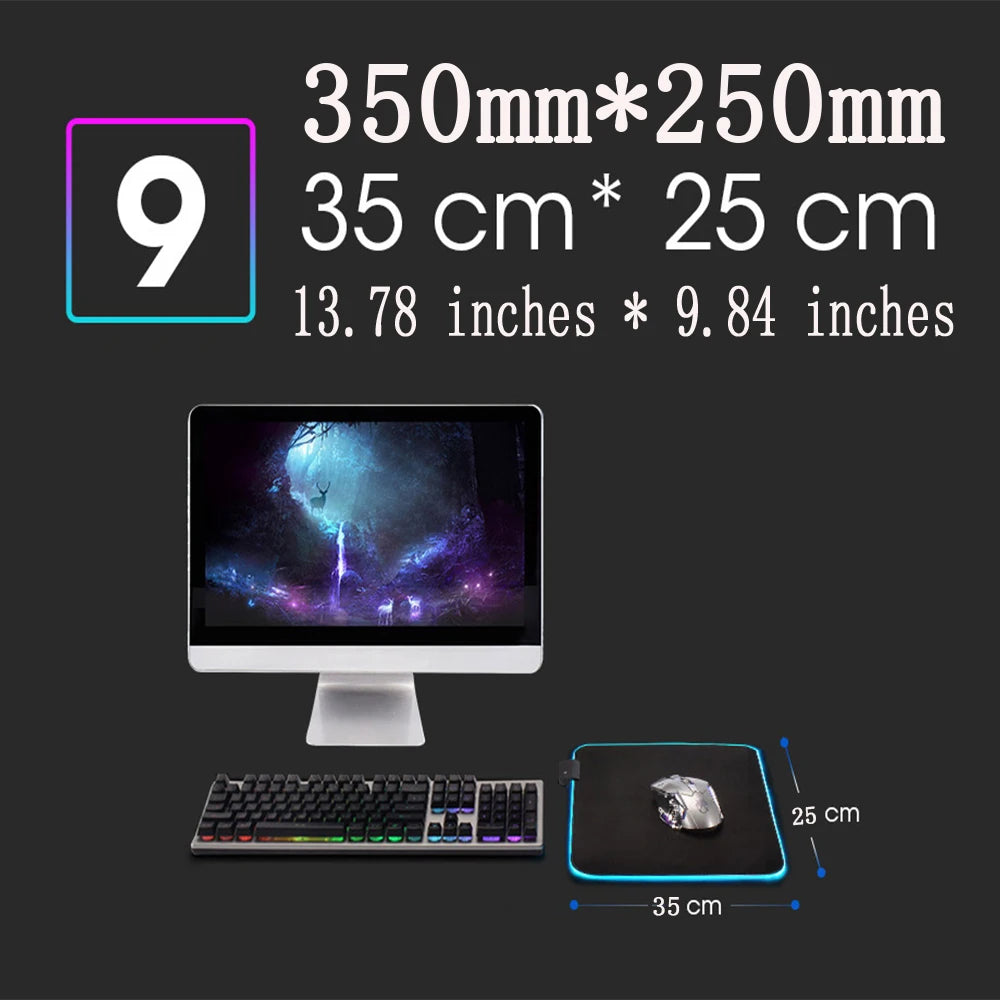 RGB Gamer Mouse Pad with Light Effects