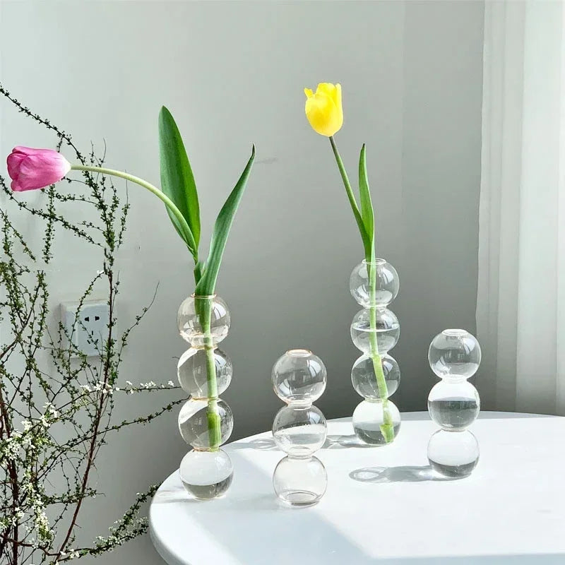 Modern Glass Flower Vase - Living Room Decor Essential