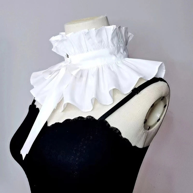 Victorian Elegant Ruffled Collar Blouse Decor